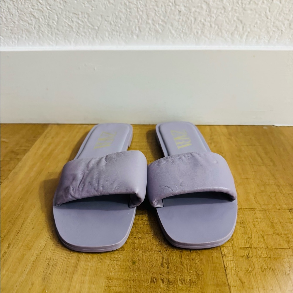 Zara Lavender Padded Slide Sandals